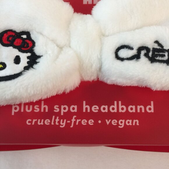 The Creme Shop Hello Kitty Plush Spa Headband White Red Polka Dot NEW - Picture 4 of 4